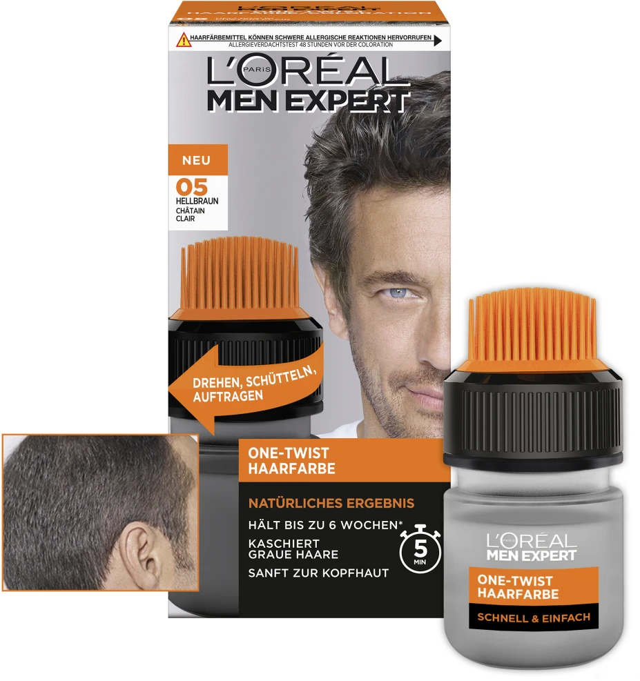 L’Oréal Paris Men Expert One-Twist Haarfarbe 05 Hellbraun 6 L’Oréal Paris Men Expert One-Twist Haarfarbe 05 Hellbraun – Bild 4