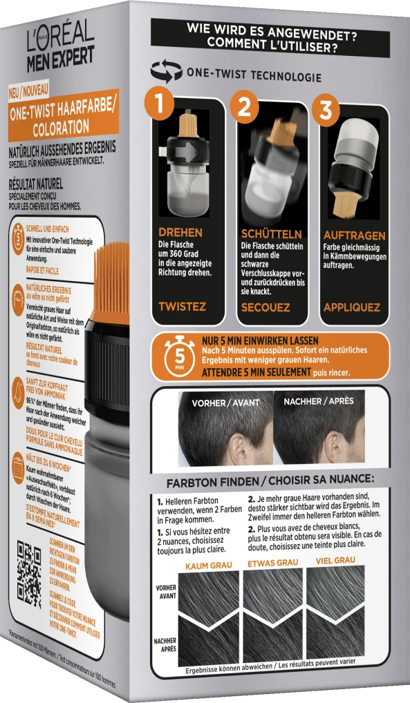 L’Oréal Paris Men Expert One-Twist Haarfarbe 04 Natürliches Braun 5 L’Oréal Paris Men Expert One-Twist Haarfarbe 04 Natürliches Braun – Bild 3
