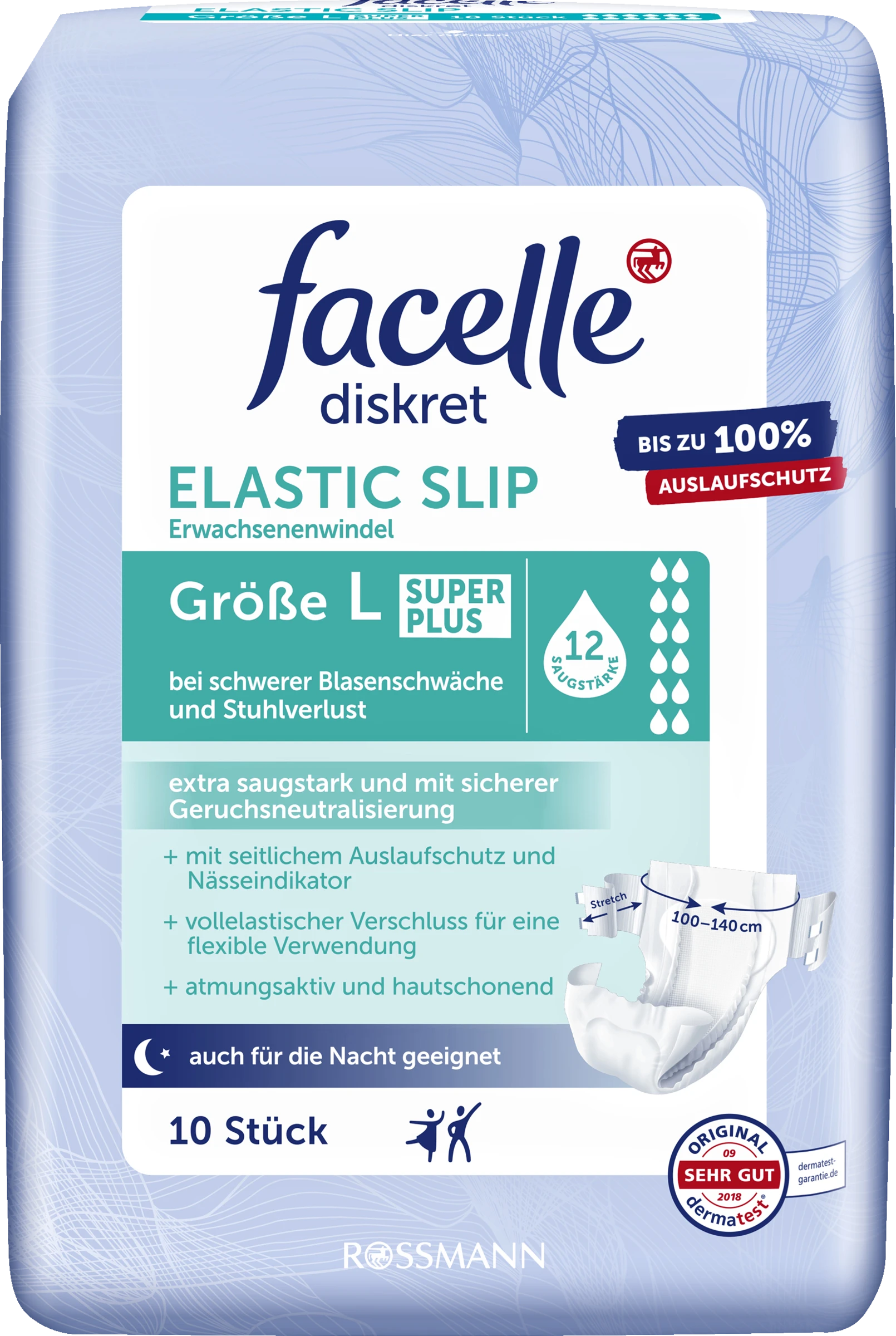 Facelle Diskret Elastic Slip Größe L Super Plus 3 Facelle Diskret Elastic Slip Größe L Super Plus