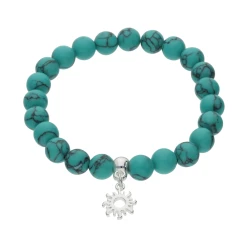 Accessories Flexibles Armband Mit Sonnen-Anhänger Und Howlith-Schmucksteinen