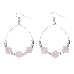 Accessories Ohrhänger Versilbert Mit Blumen Und Zierperle