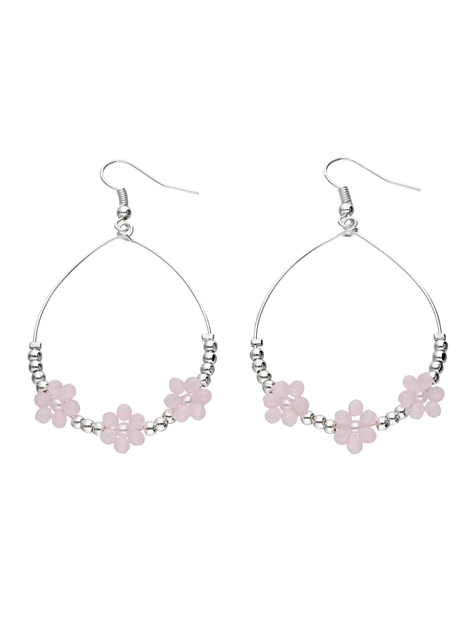 Accessories Ohrhänger Versilbert Mit Blumen Und Zierperle 2 Accessories Ohrhänger Versilbert Mit Blumen Und Zierperle