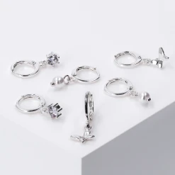 Alternative view of Accessories Huggie-Creolen-Set Mit Schmetterling, Zirkonia-Stein Und Zierperle