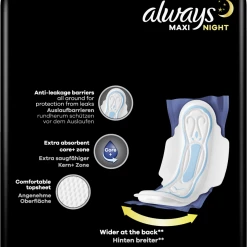 Alternative view of Always® Maxi Damenbinden Night Mit Flügeln