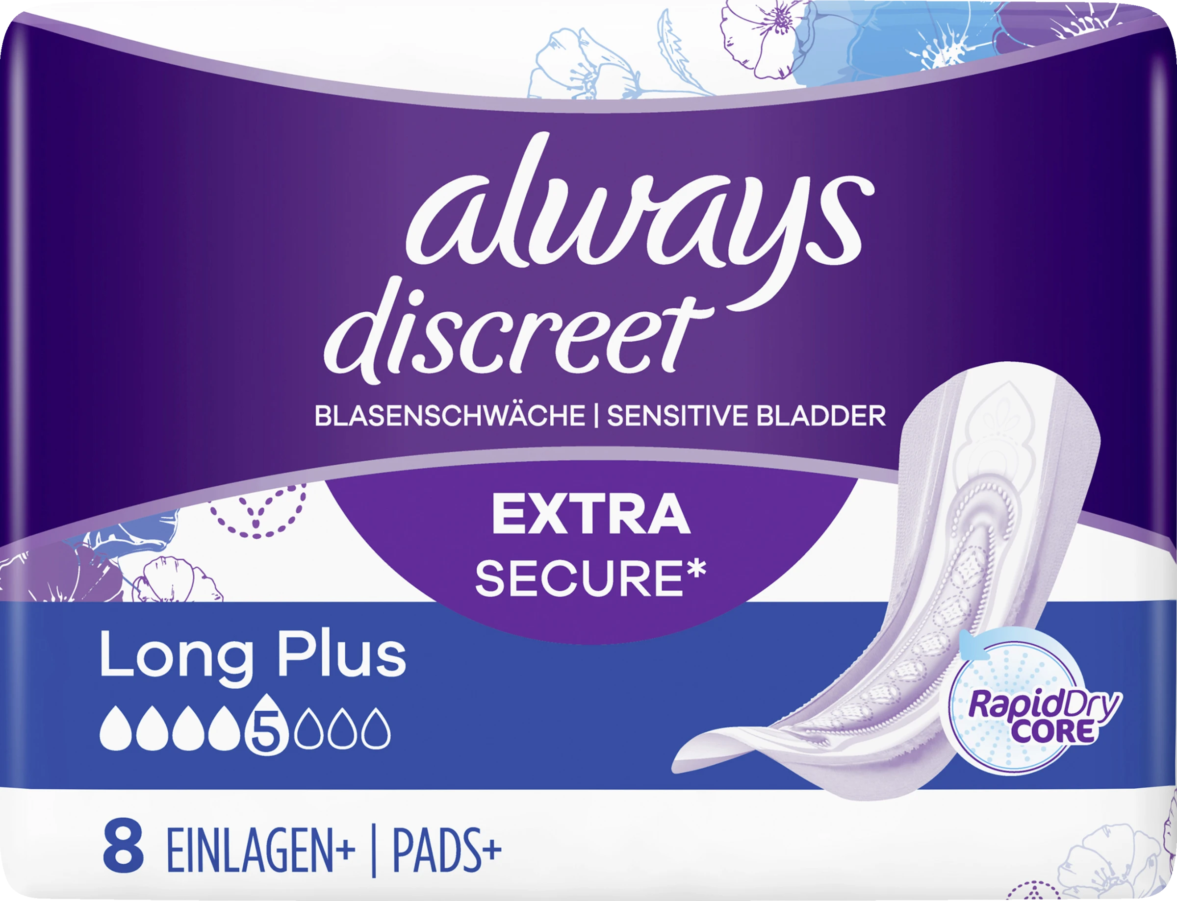 Always® Discreet Inkontinenz-Einlagen+ Long Plus 6 Always® Discreet Inkontinenz-Einlagen+ Long Plus – Bild 4