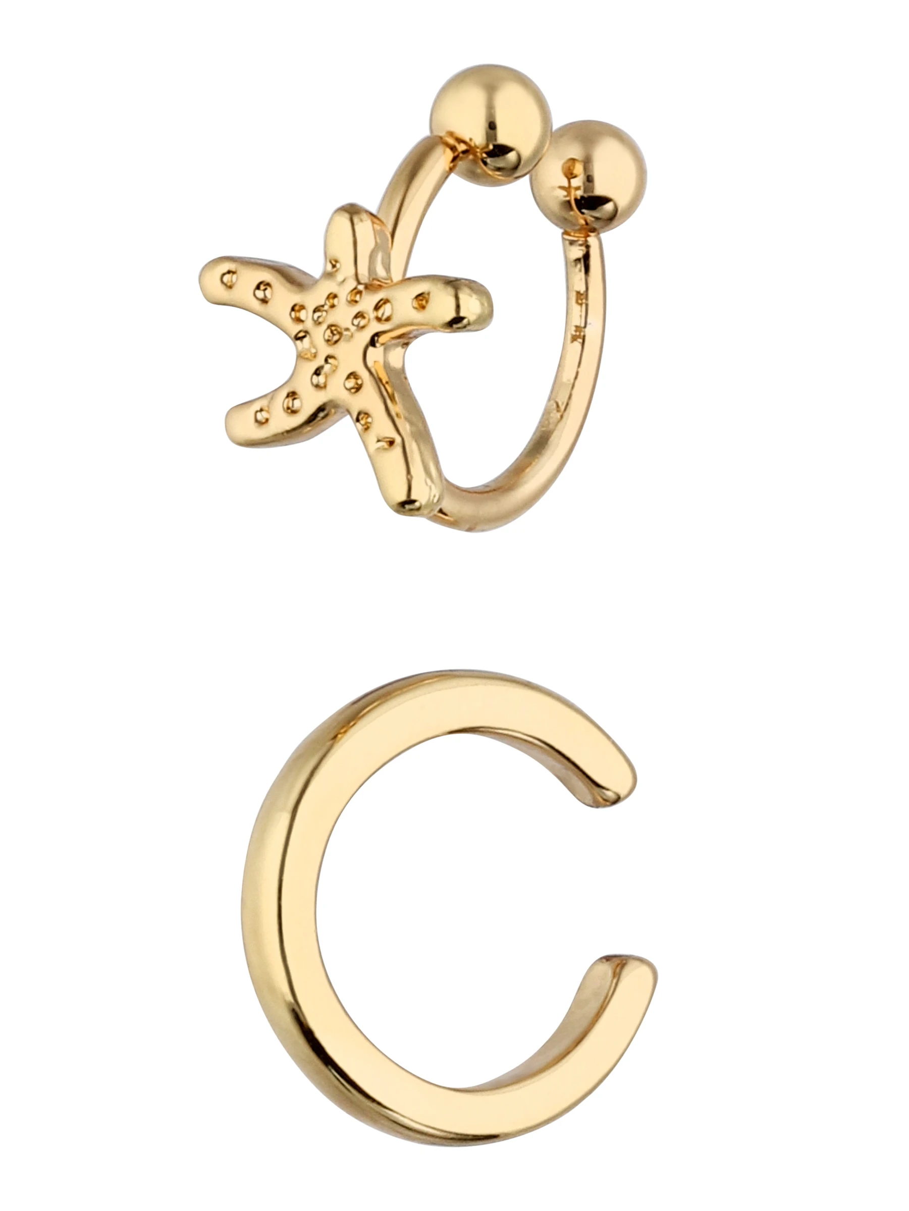 Accessories Goldfarbenes Earcuff-Set Mit Seestern-Motiv 3 Accessories Goldfarbenes Earcuff-Set Mit Seestern-Motiv