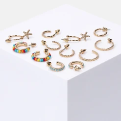 Accessories Ohrschmuck-Set Aus Creolen Mit Seestern-Anhänger Und Strass- Und Glassteinen 7 Accessories Ohrschmuck-Set Aus Creolen Mit Seestern-Anhänger Und Strass- Und Glassteinen -Always® shop MAM 8388909 SHOP IMAGE 1.4
