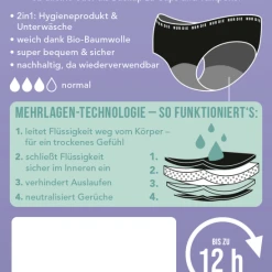 Alternative view of Nur Die Periodenunterwäsche Panty Normal Schwarz Gr. M 40-42