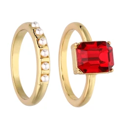 Accessories Vergoldetes Ring-Set Von Angelina Pannek Gr. 58