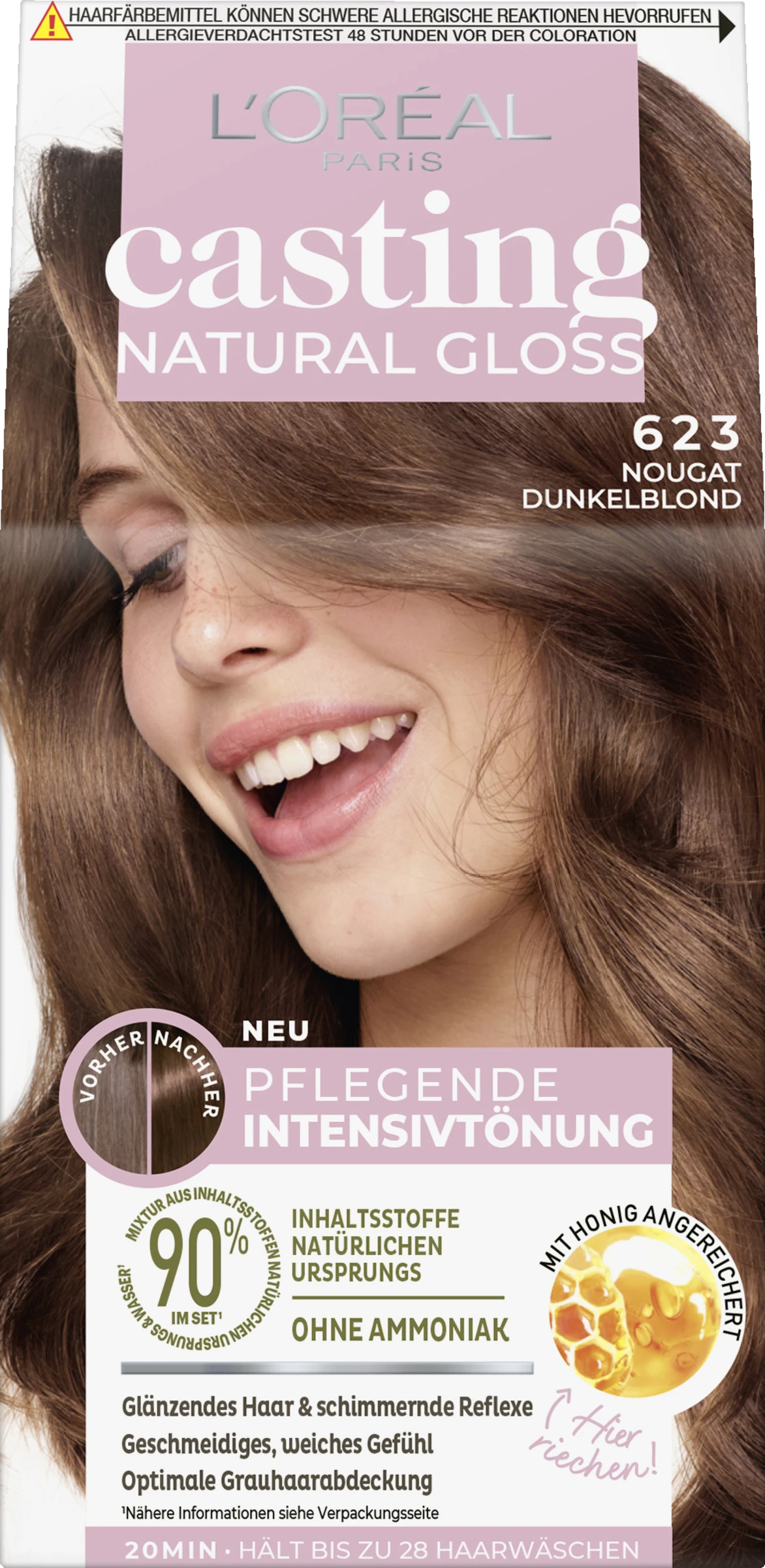 L’Oréal Paris Casting Natural Gloss Pflegende Intensivtönung 623 Nougat Dunkelblond 3 L’Oréal Paris Casting Natural Gloss Pflegende Intensivtönung 623 Nougat Dunkelblond