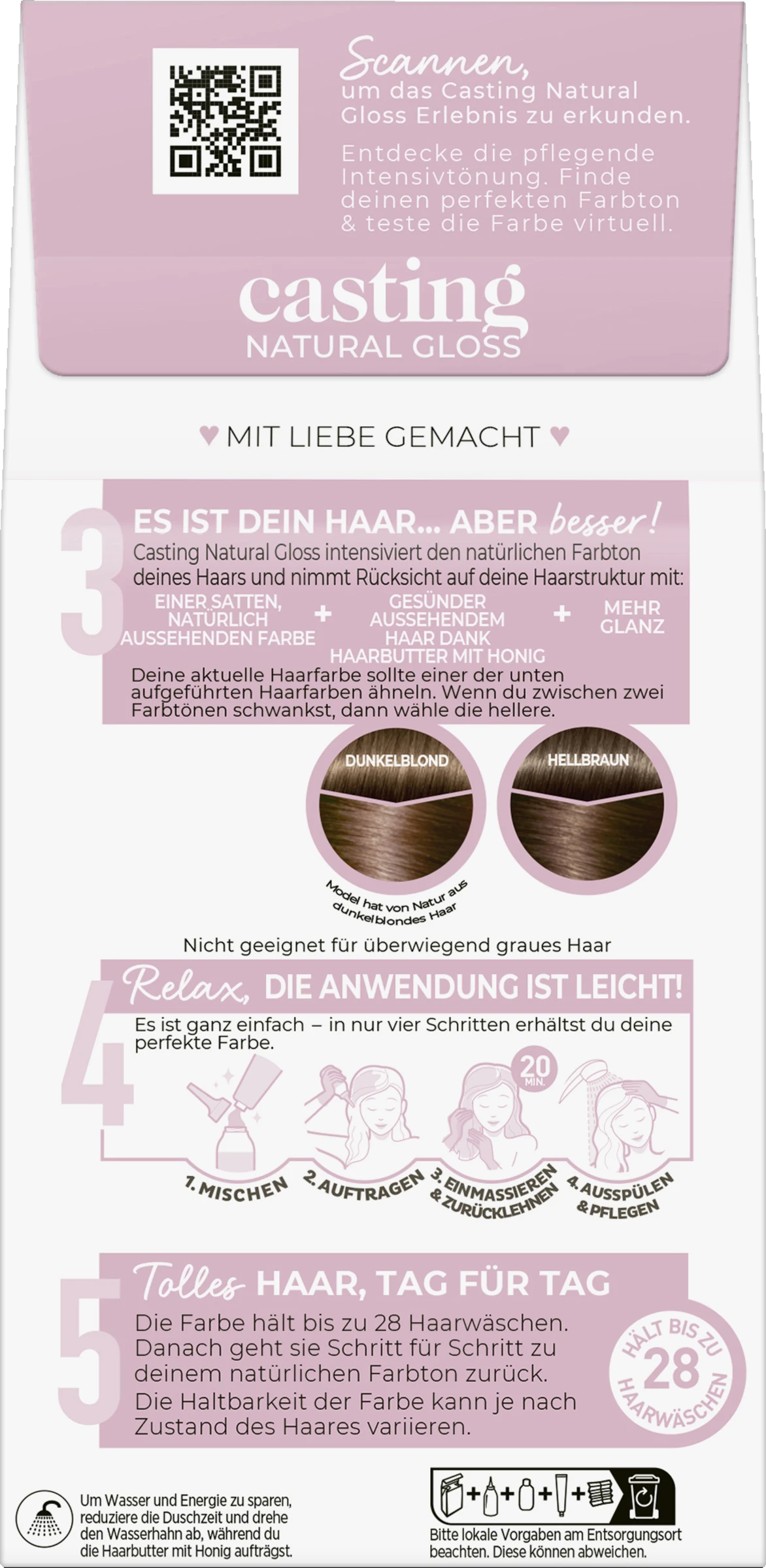 L’Oréal Paris Casting Natural Gloss Pflegende Intensivtönung 623 Nougat Dunkelblond 4 L’Oréal Paris Casting Natural Gloss Pflegende Intensivtönung 623 Nougat Dunkelblond – Bild 2