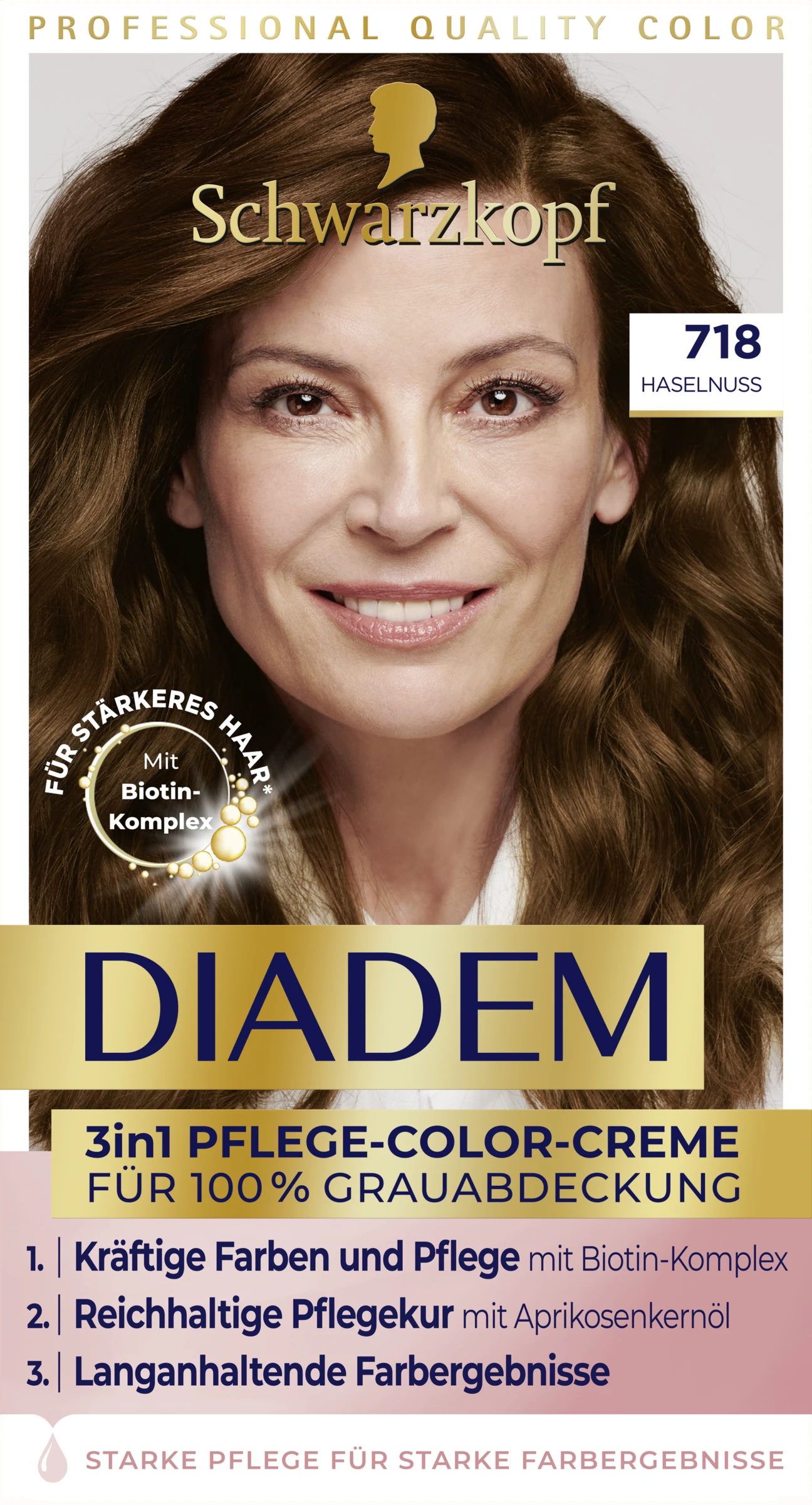 Schwarzkopf Diadem 3in1 Pflege-Color-Creme 718 Haselnuss 3 Schwarzkopf Diadem 3in1 Pflege-Color-Creme 718 Haselnuss