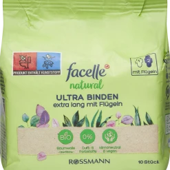 Facelle Natural Ultra Binden Extra Lang Mit Flügeln