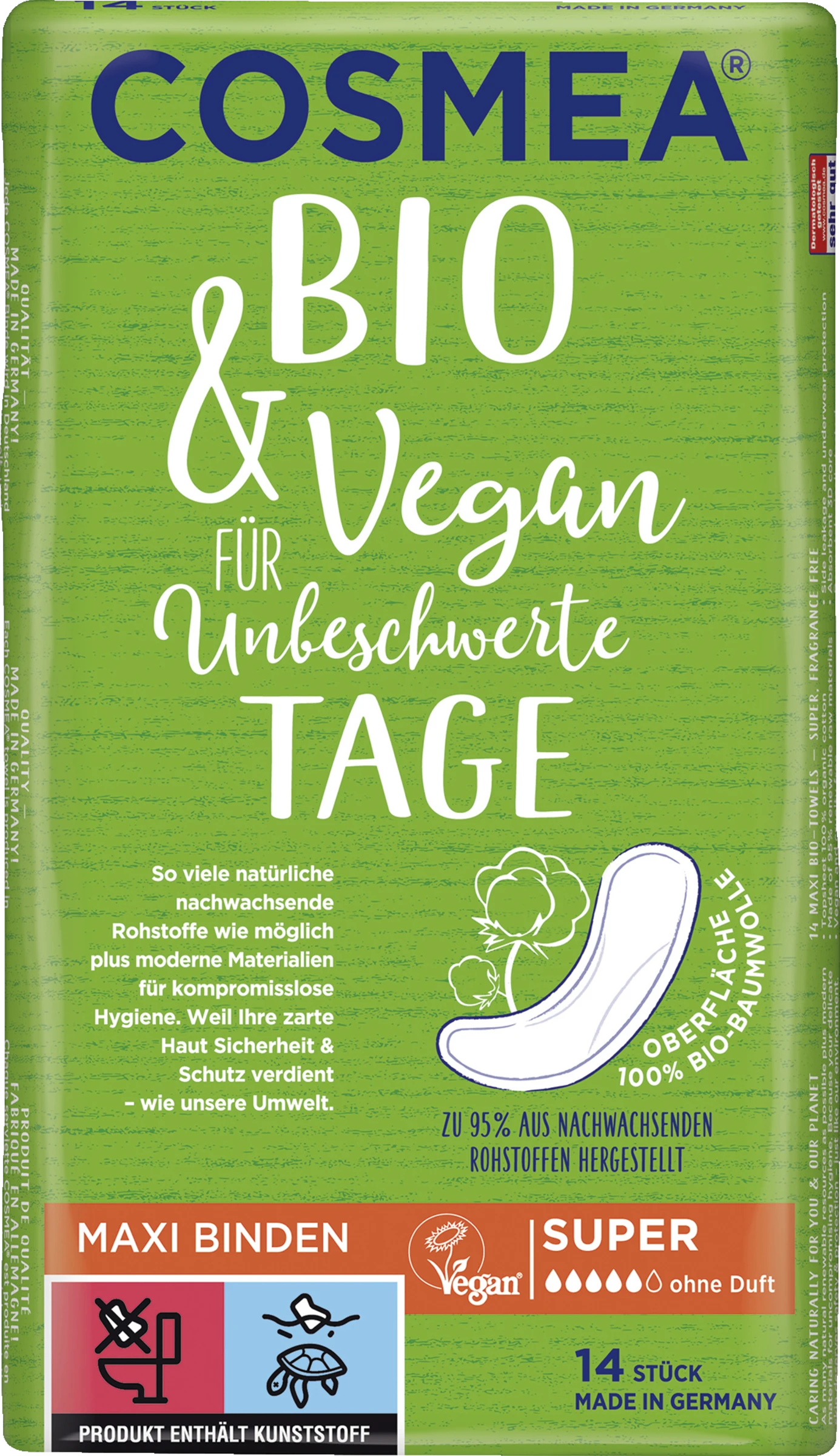 Cosmea Maxi Binden Bio Comfort Super, XXL-Vorteilspack 3 Cosmea Maxi Binden Bio Comfort Super, XXL-Vorteilspack