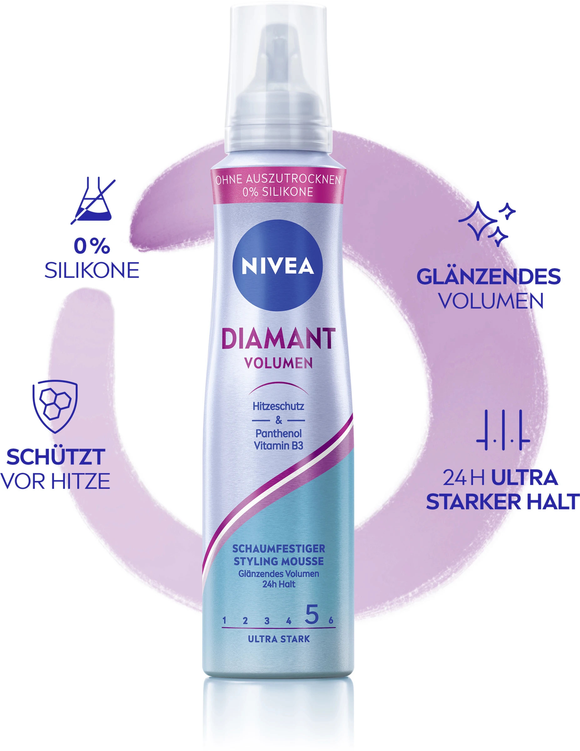 NIVEA Diamant Volumen Schaumfestiger 6 NIVEA Diamant Volumen Schaumfestiger – Bild 4