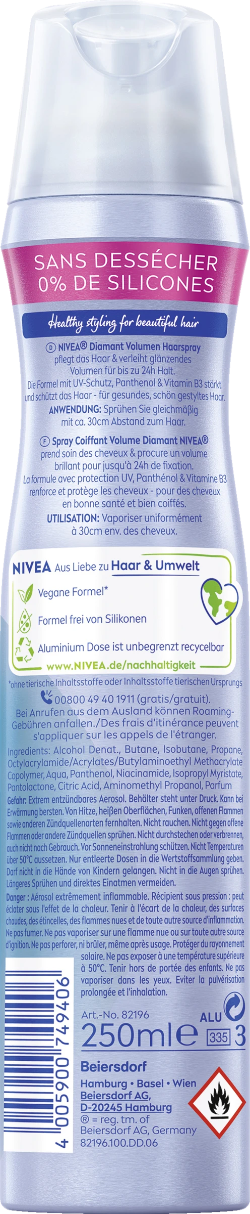 NIVEA Diamant Volumen Haarspray 4 NIVEA Diamant Volumen Haarspray – Bild 2